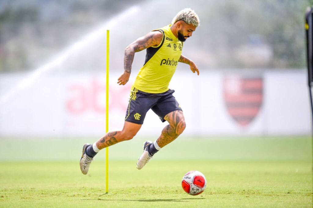 Gabigol no treino do Flamengo